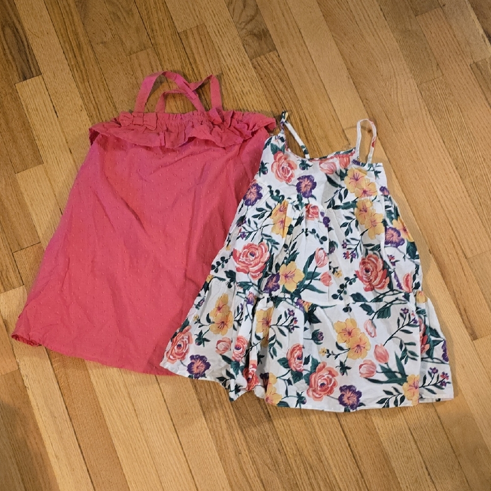 Cynthia Rowley Pink Polka Dot and Floral Kids Dresses 2 Pack